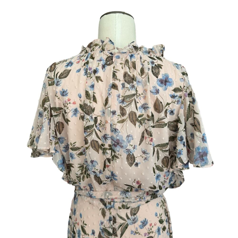 Floral Pink Ruffle-Neck Maxi Dress - Picture 7 of 16
